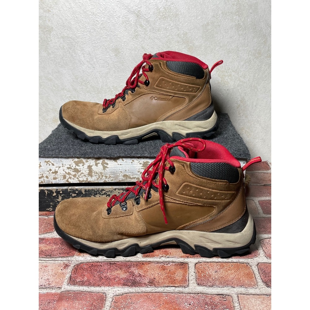 Columbia Mens Newton Ridge Plus II Waterproof Hiking Boots Brown Red BM2812 14W